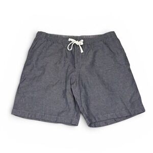 Nordstrom Mens Shop Shorts Relaxed Fit Linen Blend Drawstring Blue XL Resortwear